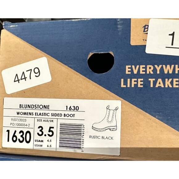 Blundstone Original 1630 Leather High Top Chelsea Boots Rustic Black 3.5 UK NEW - Picture 8 of 10